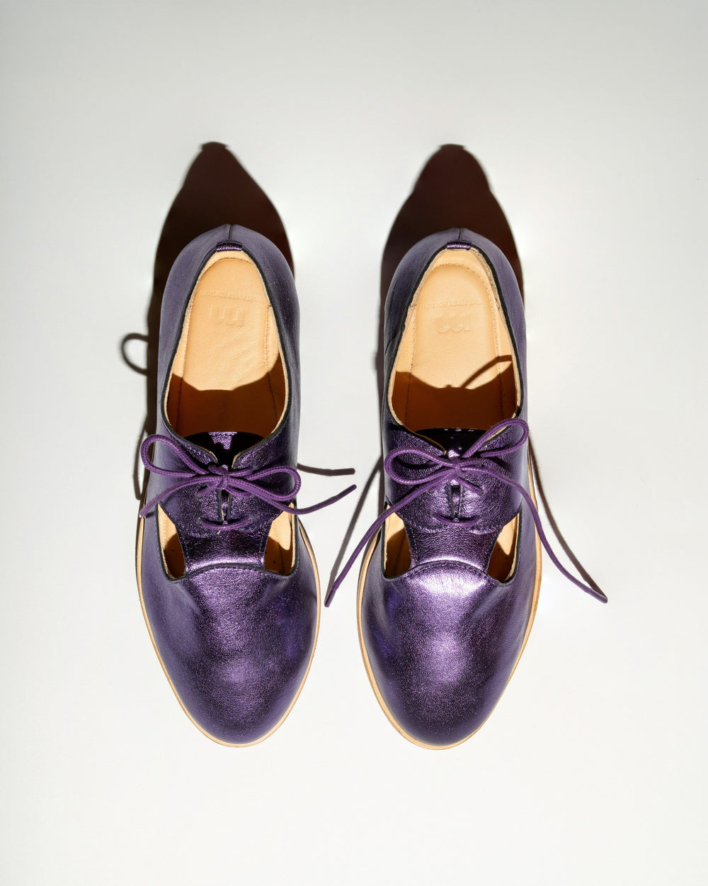 marleys Purple Ava Derby, top view