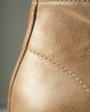 Brushed Gold Cat Desert Boot, leather detail