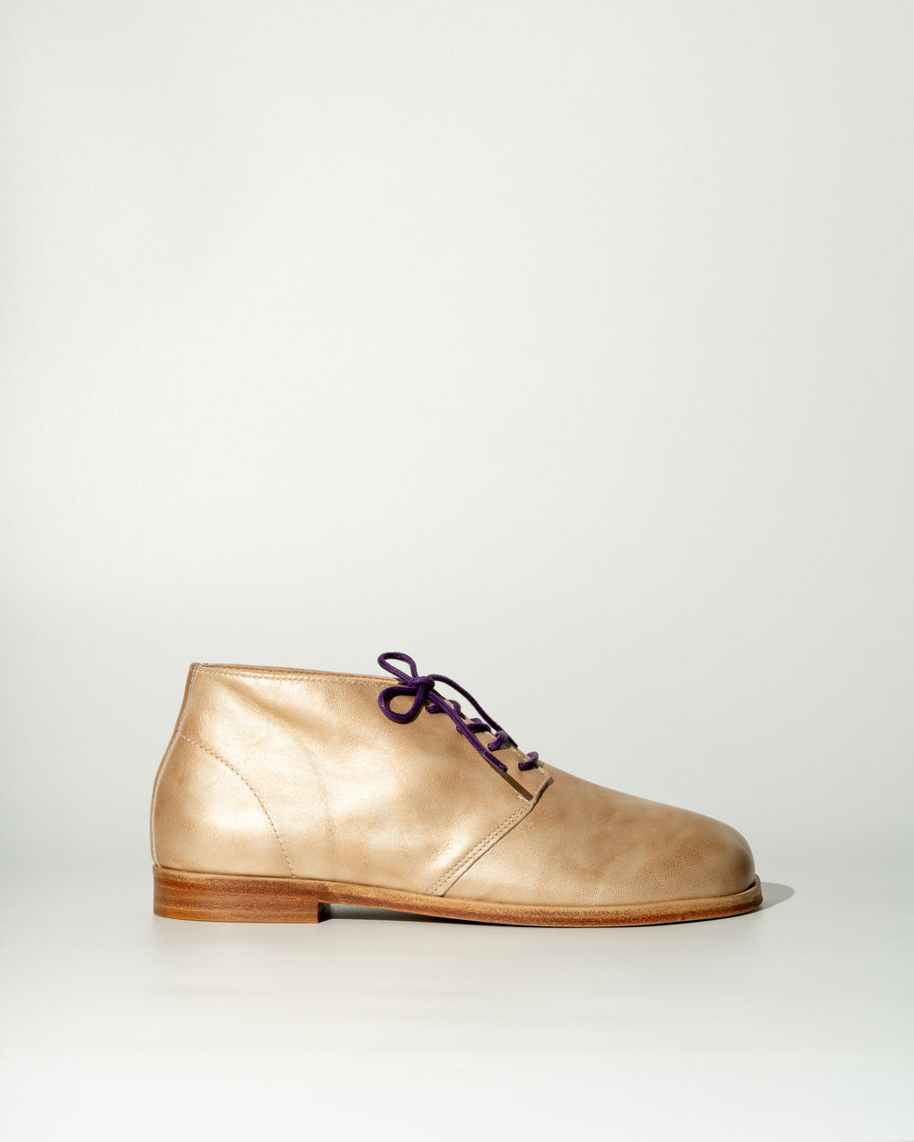Brushed Gold Cat Desert Boot, side view