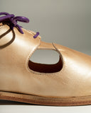 Brushed Gold Ava Derby, leather and cut-out close-up