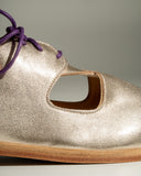 Platinum Ava Derby, leather and cut-out close-up